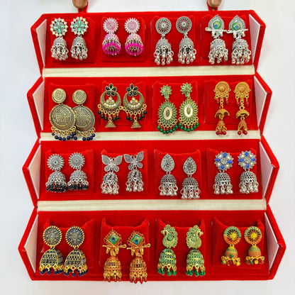 Designer Earrings Set with Storage Box