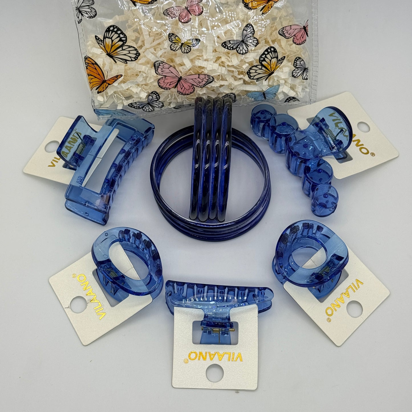Premium Jelly Combo Set with Transparent Printed Gift Bag | 6mm Glass Bangles (8pcs) + 5 Designer Clutches