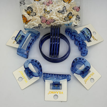 Premium Jelly Combo Set with Transparent Printed Gift Bag | 6mm Glass Bangles (8pcs) + 5 Designer Clutches