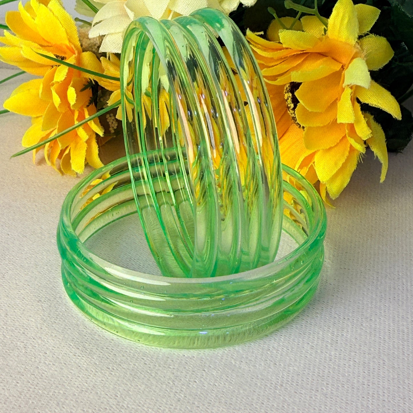 6mm Jelly Glass Bangles – Multicolor Transparent Set (8 Pieces) | Permanent Color Finish