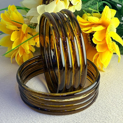 6mm Jelly Glass Bangles – Multicolor Transparent Set (8 Pieces) | Permanent Color Finish