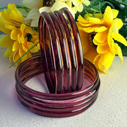 6mm Jelly Glass Bangles – Multicolor Transparent Set (8 Pieces) | Permanent Color Finish