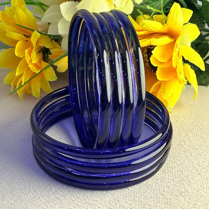 6mm Jelly Glass Bangles – Multicolor Transparent Set (8 Pieces) | Permanent Color Finish